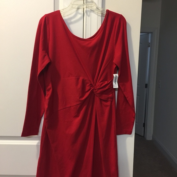Old Navy Dresses & Skirts - Red Side Rushed Cotton Dress, Old Navy Sz-Lrg